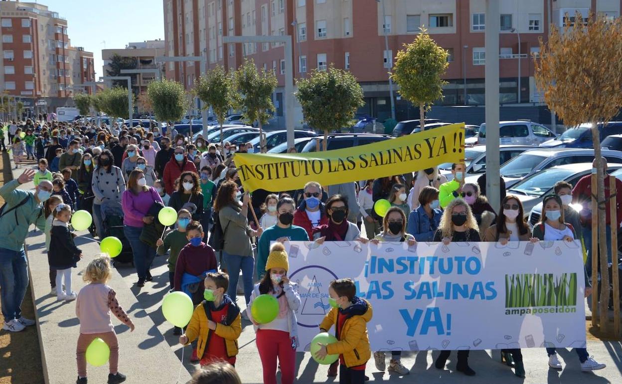 Las familias ya se manifestaron el pasado mes de noviembre por el Parque de Los Bajos. 