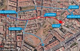 Corte de tráfico el lunes y el martes en el centro de Roquetas