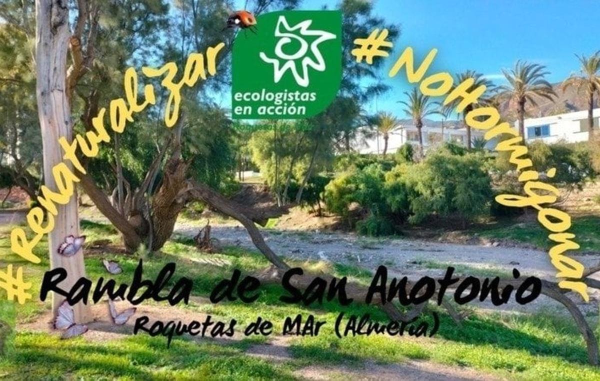 Recogen firmas para reclamar una «renaturalización real» de la Rambla de San Antonio