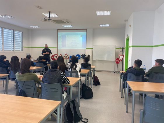 Una de las clases formativas en educación vial.