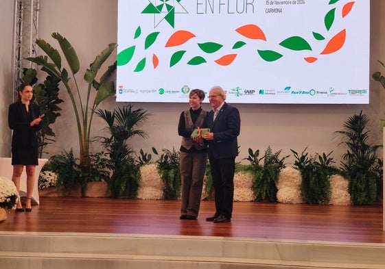 Antonio Bonilla recibe el premio para el municipio de Vícar.