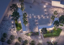 Imagen del boceto de la futura Plaza de la Constitución de La Mojonera y su entorno que embellecerá esta zona de la localidad del Poniente.