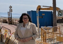 Soledad Pérez, en una imagen reciente en las obras del aliviadero de Roquetas de Mar.
