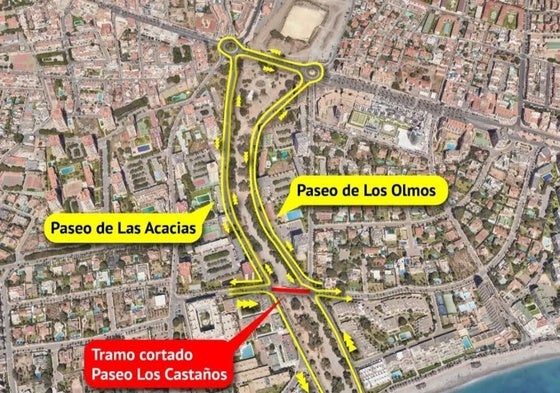 Hay desvíos para ir al Poniente o para el Levante.