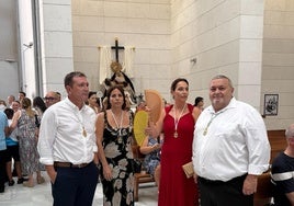 Concejales de la formación socialista durante los festejos.