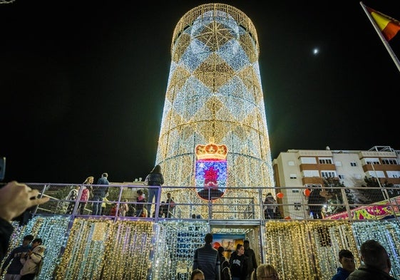 Encendido navideño en una de las ediciones anteriores en Roquetas.