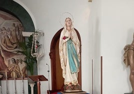 Imagen de la Virgen de Lourdes, de la barriada de La Gloria.