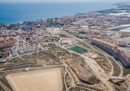 Vista aérea donde se construirá el nuevo depósito en Aguadulce.