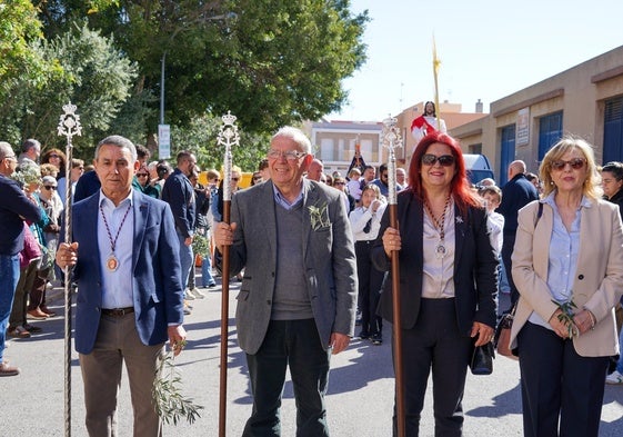 Antonio Bonilla, alcalde de Vícar, en la procesión de La Borriquita.