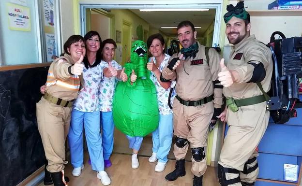 Los Cazafantasmas en el hospital.