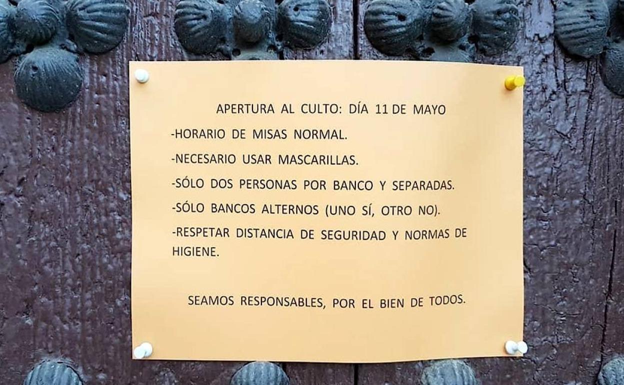 Cartel colocado en la puerta de San Isidoro de Úbeda.