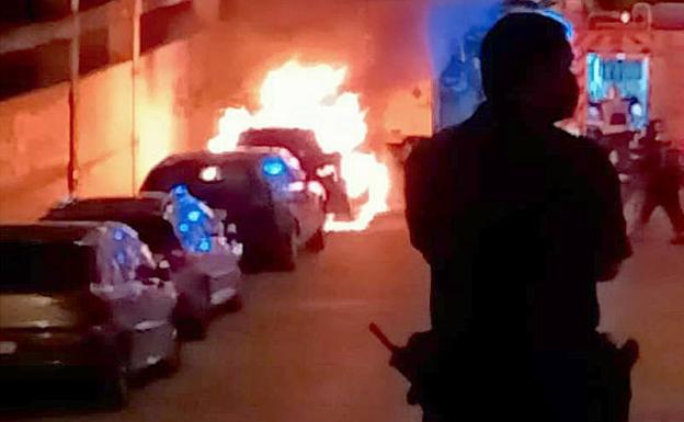 Momento del incendio.