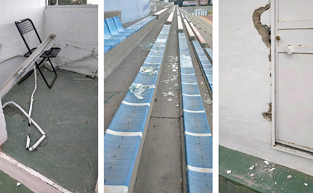Algunos de los destrozos.