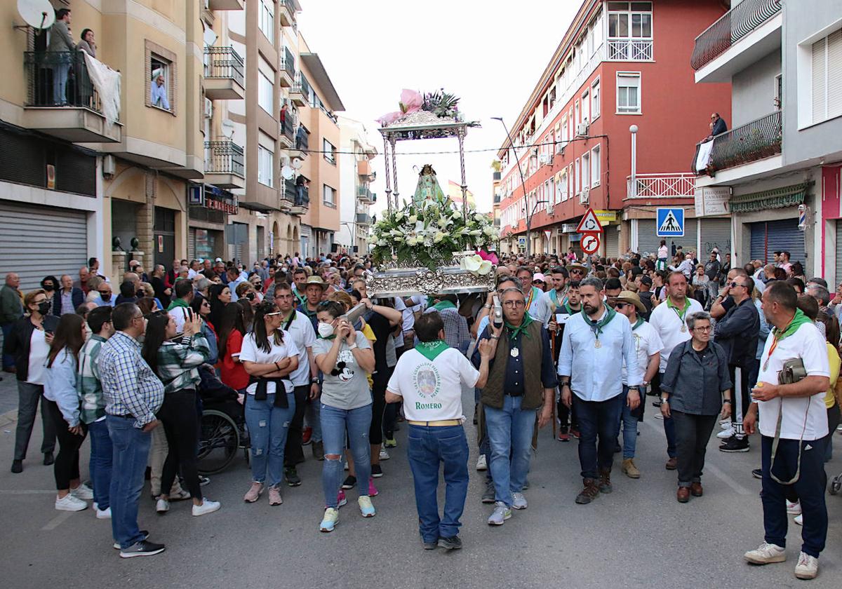 Llegada de la Virgen de Guadalupe a Úbeda tras la pasada romería.