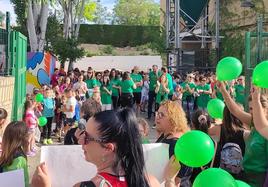 Un momento de la concentración de ayer.