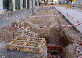 Obras en la avenida de la Libertad.