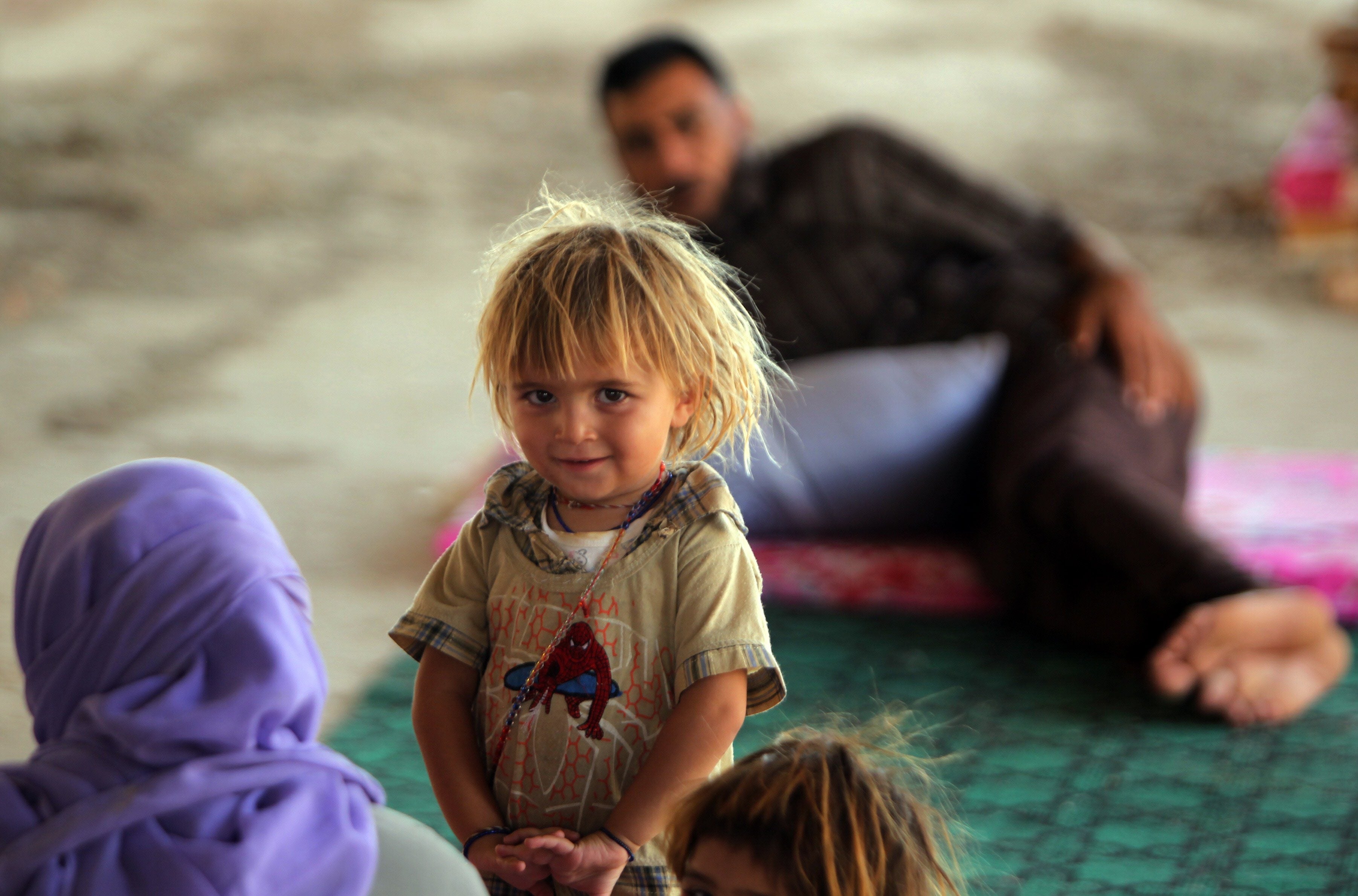 Una niña de Yazidi en Irak, que huyó de su casa con su familia.