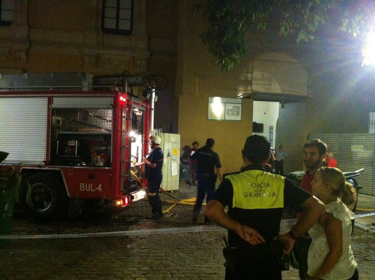 Incendio en la Facultad de Derecho de Granada