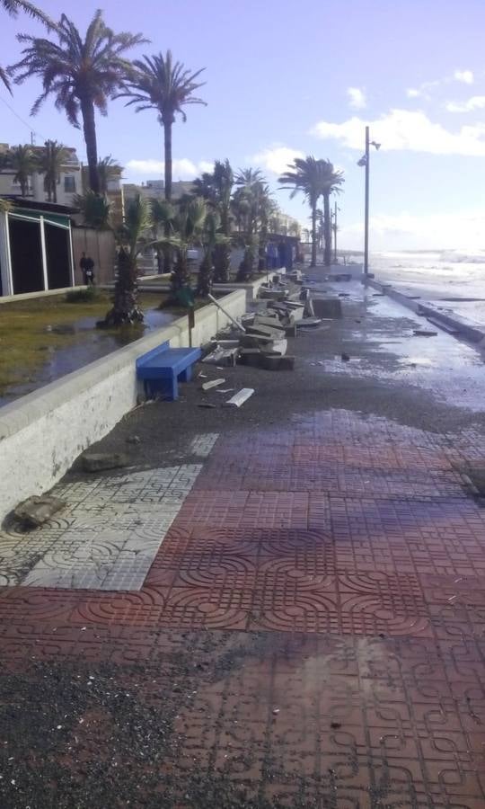 Los daños del temporal en La Rábita