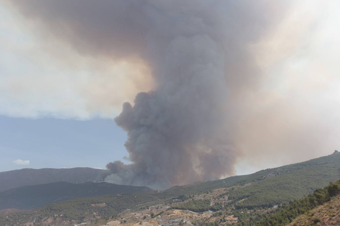 Alerta por un incendio forestal en Gualchos