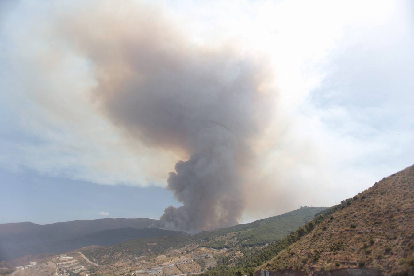 Alerta por un incendio forestal en Gualchos