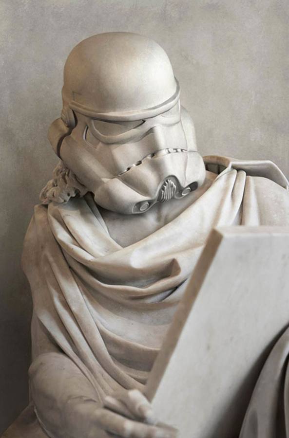 Los personajes de la Guerra de las Galaxias hechos como antiguas estatuas griegas