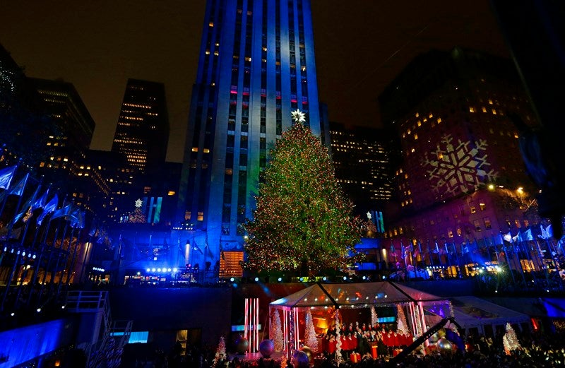 Nueva York (EEUU). Árbol de Navidad Rockefeller Center tras su tradicional y multitudinario encendido