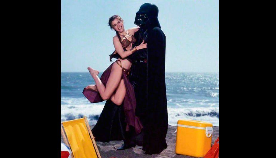 Sesión de fotos de 1983 recuperada por &#039;Rolling Stone&#039;, en la que aparece Carrie Fisher como Leia en la playa