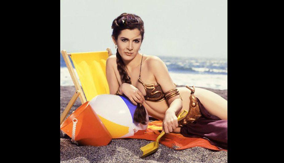 Sesión de fotos de 1983 recuperada por &#039;Rolling Stone&#039;, en la que aparece Carrie Fisher como Leia en la playa