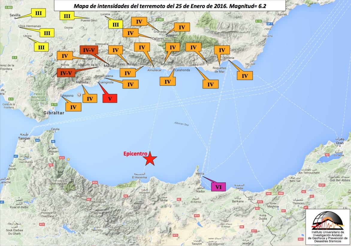 Así se ha sentido el terremoto del mar de Alborán