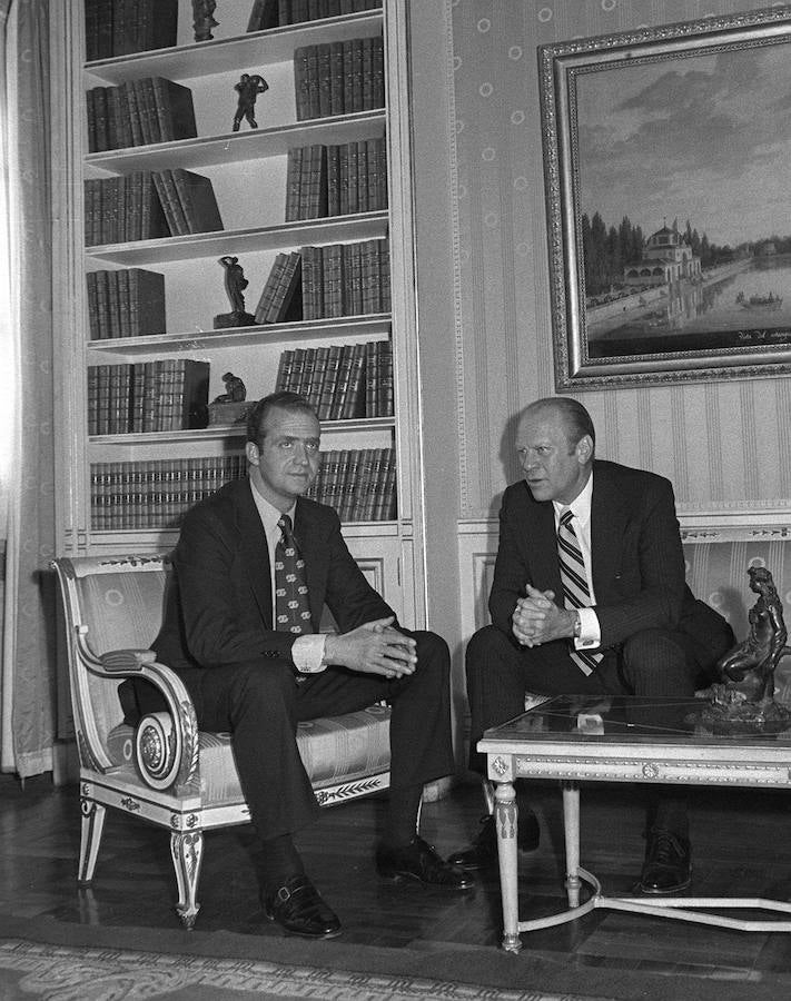 Gerald Ford, durante su reunión con don Juan Carlos.