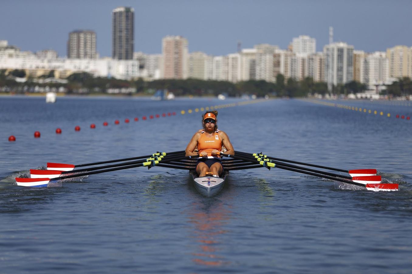 La formación de scull femenina holandesa en los juegos de Rio.