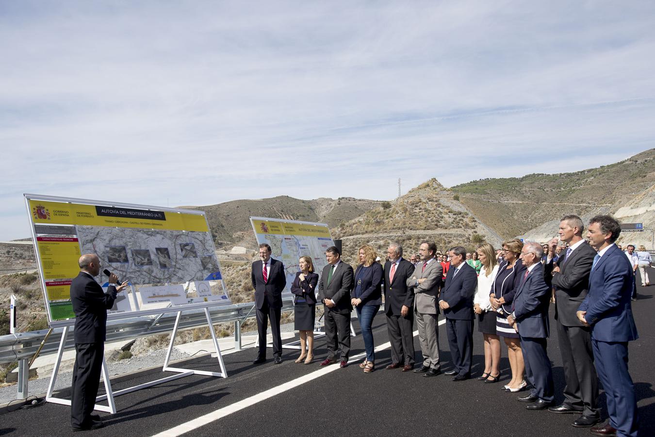 La inauguración, en 2015. Mariano Rajoy abrió en octubre de 2015 el último tramo de A-7 entre Algeciras y Francia.