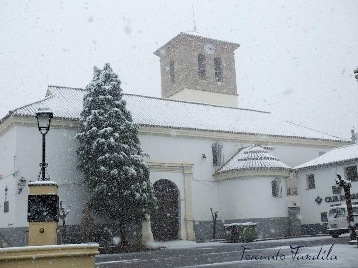 La comarca de Guadix queda cubierta de nieve