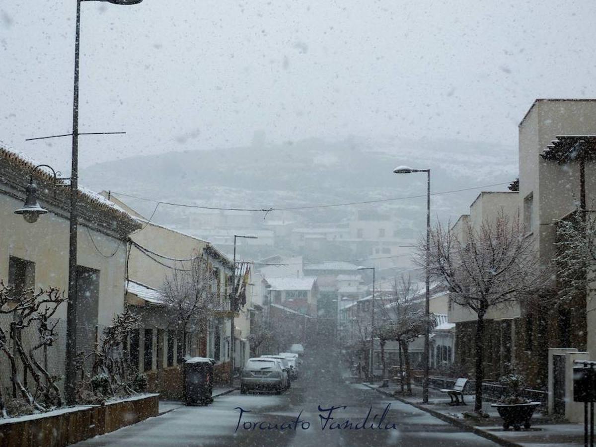 La comarca de Guadix queda cubierta de nieve