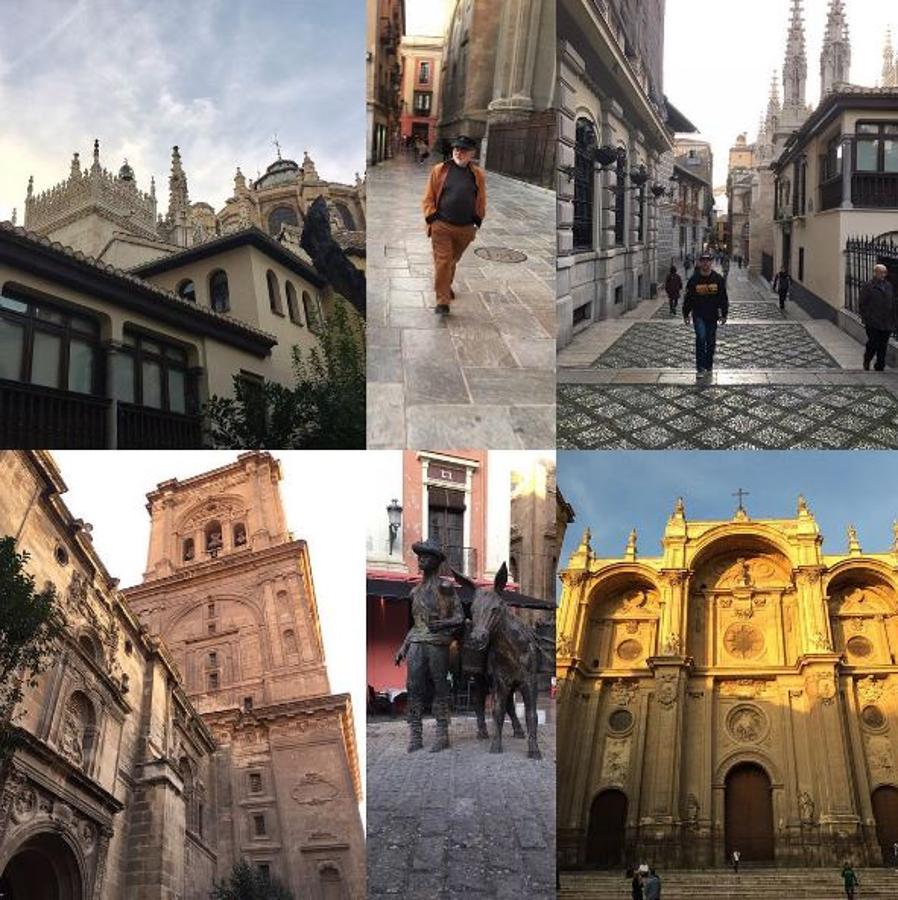 Nick Baumgartner lució este montaje de su paseo por el centro de Granada. 