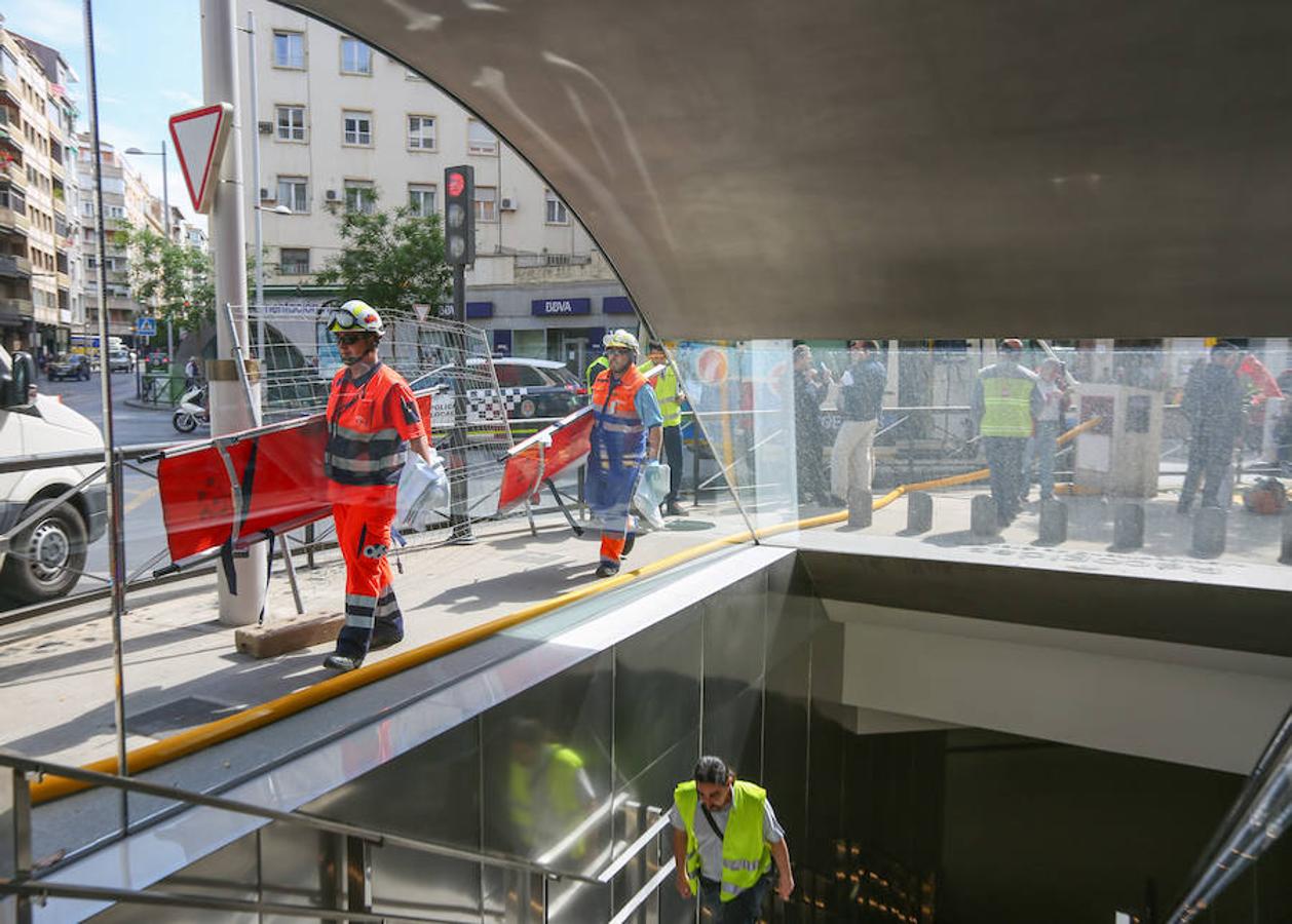 Simulacro de incendio en el metro de Granada