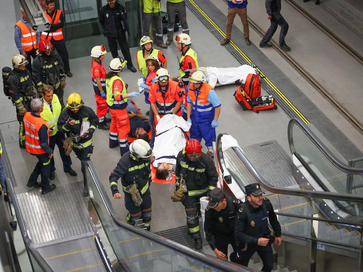 Simulacro de incendio en el metro de Granada