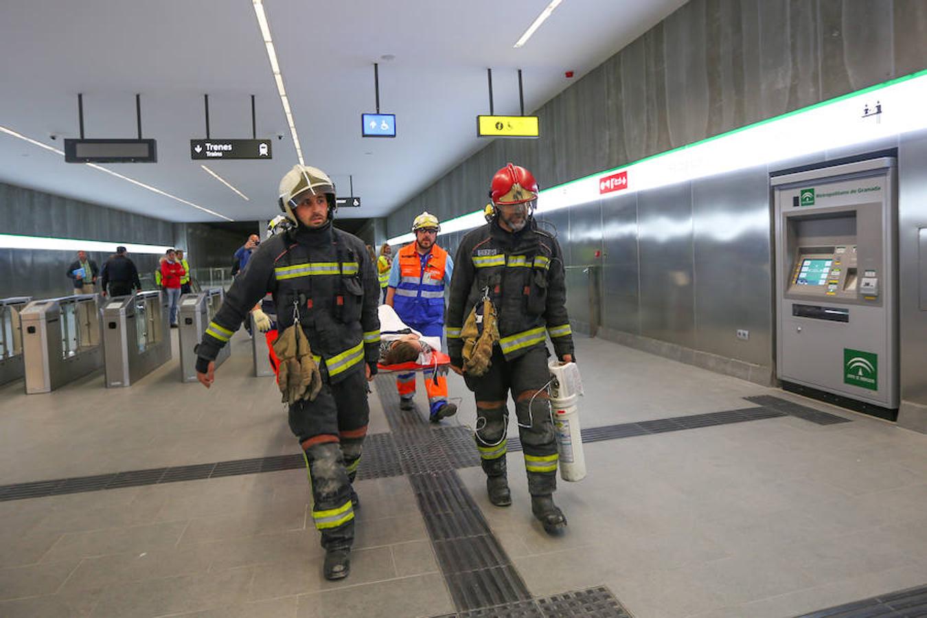 Simulacro de incendio en el metro de Granada