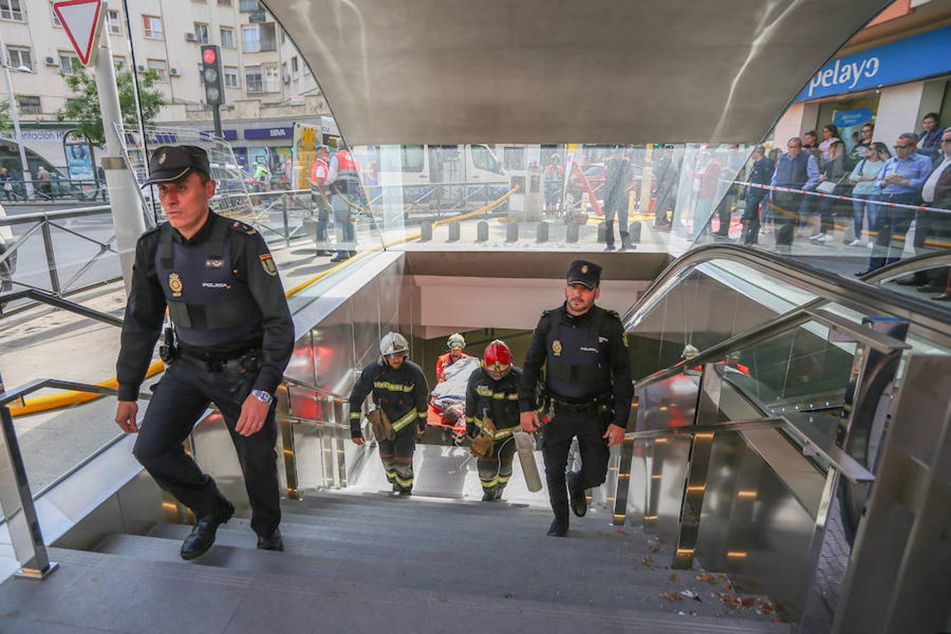 Simulacro de incendio en el metro de Granada