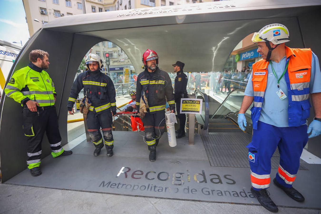 Simulacro de incendio en el metro de Granada