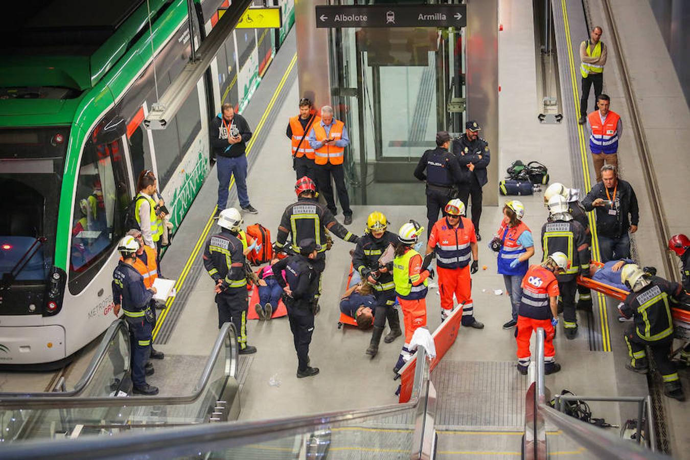 Simulacro de incendio en el metro de Granada