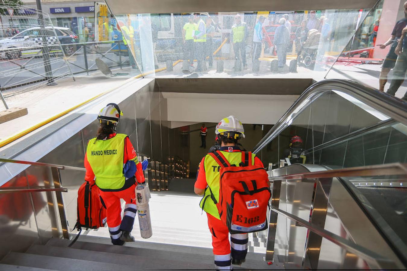 Simulacro de incendio en el metro de Granada