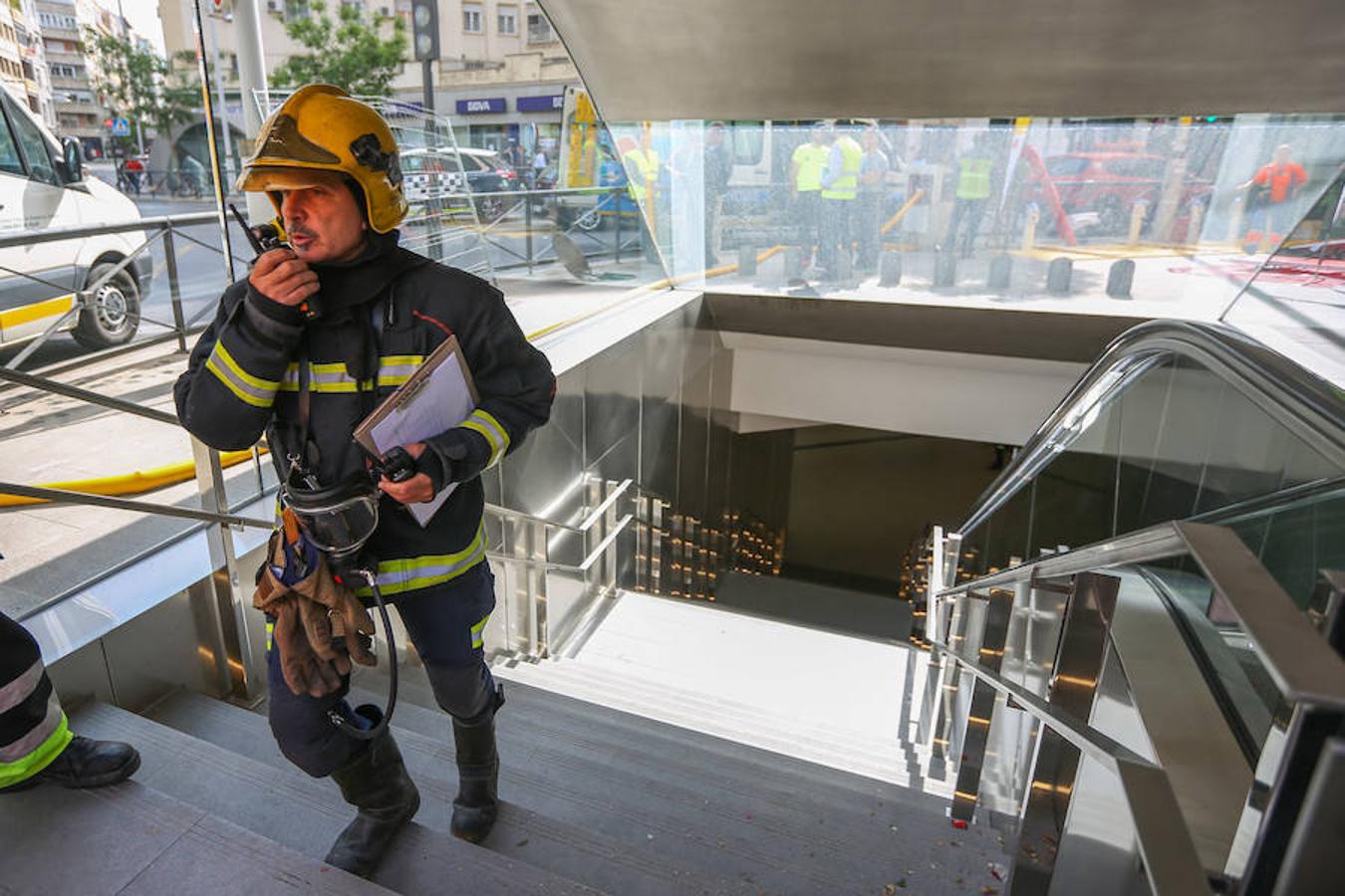 Simulacro de incendio en el metro de Granada