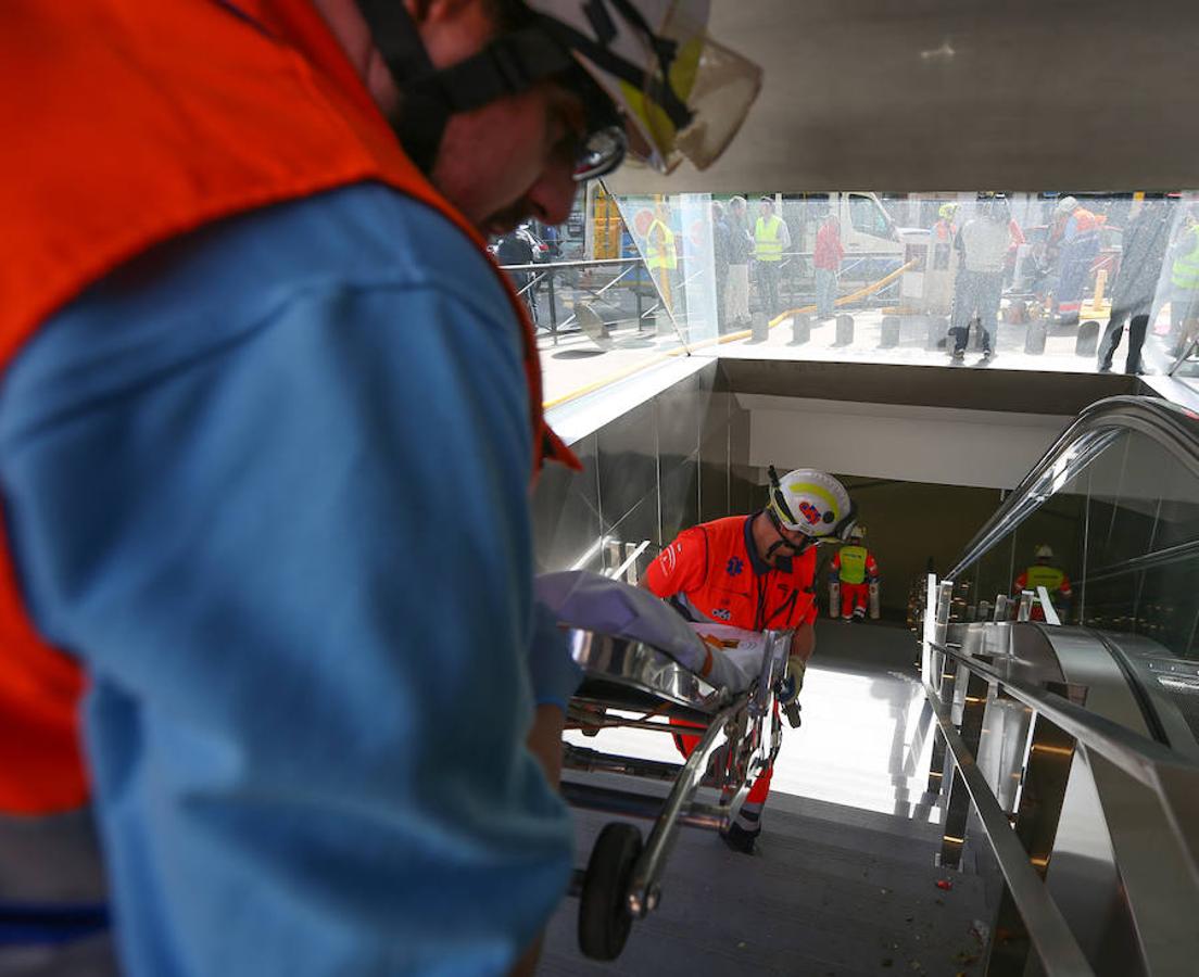 Simulacro de incendio en el metro de Granada