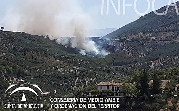 Incendio declarado en el Paraje El Portichuelo