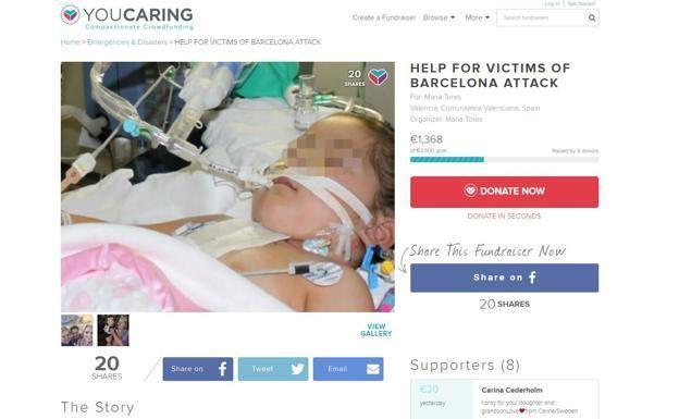 La falsa víctima del atentado de Barcelona que ha recaudado 1.368 euros