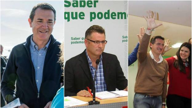 Los tres aspirantes a la secretaría general del PSOE de Almería. 