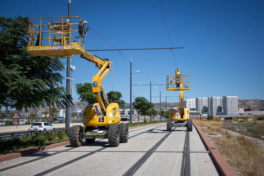 Obras de la conexión entre el Nevada y el PTS, en marcha en septiembre de 2016.