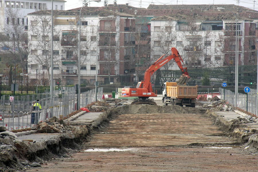 Obras en las inmediaciones de la estación de autobuses, en 2009.